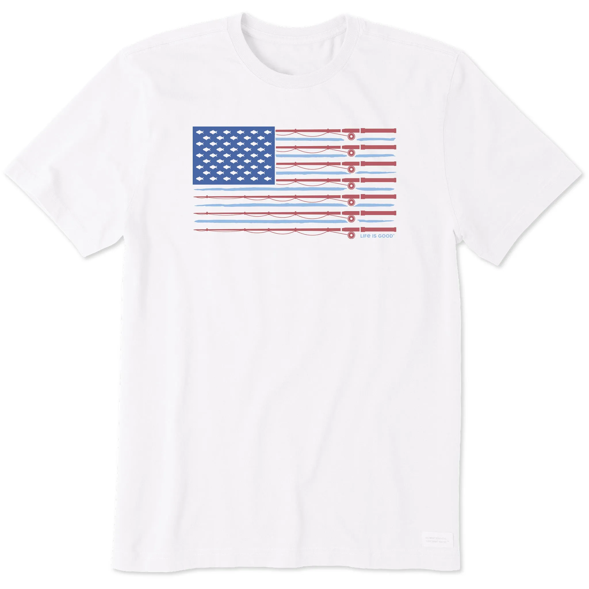 Men's Fishing Flag Short Sleeve Tee Life is Good