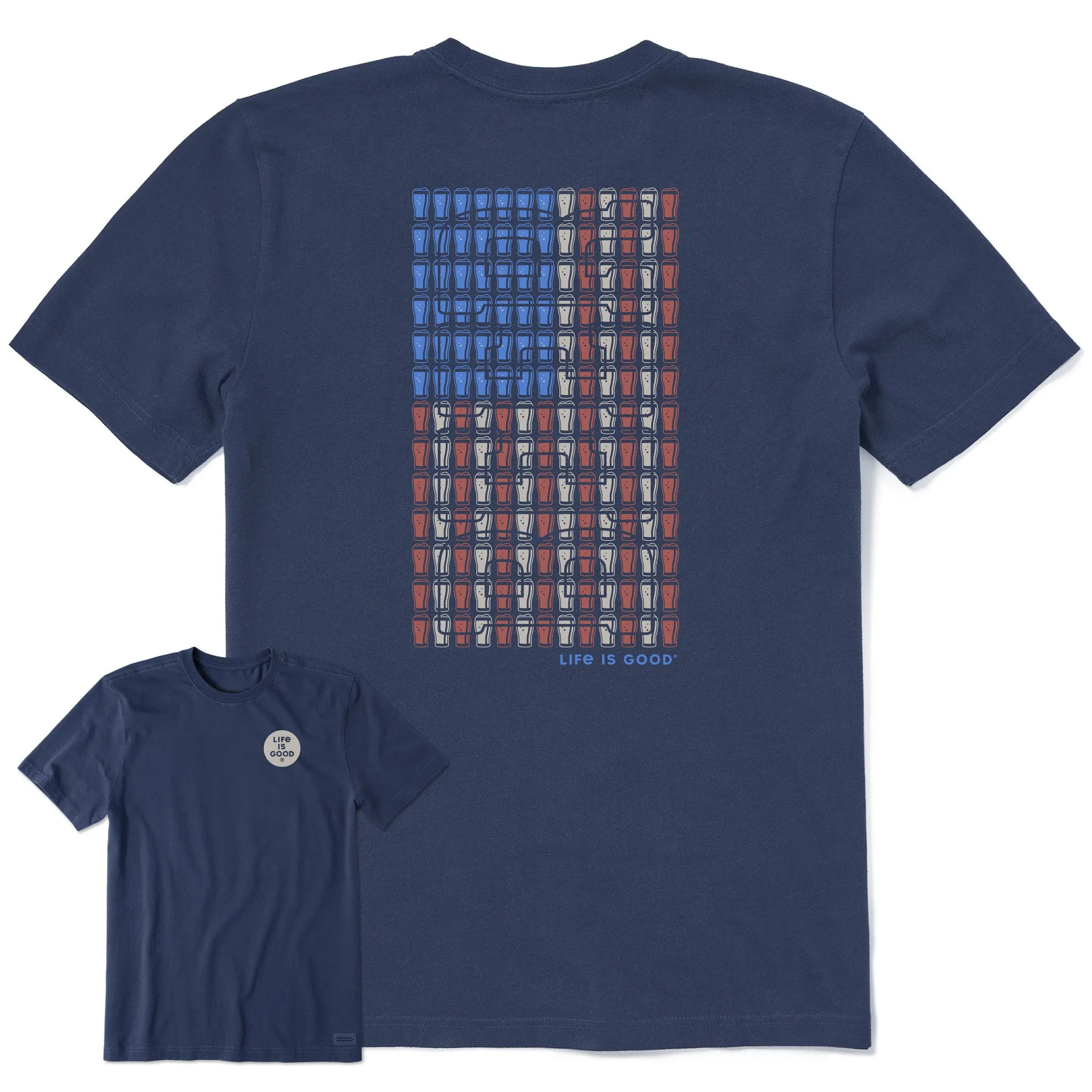 Men's Flag of Pints Short Sleeve Tee Life is Good