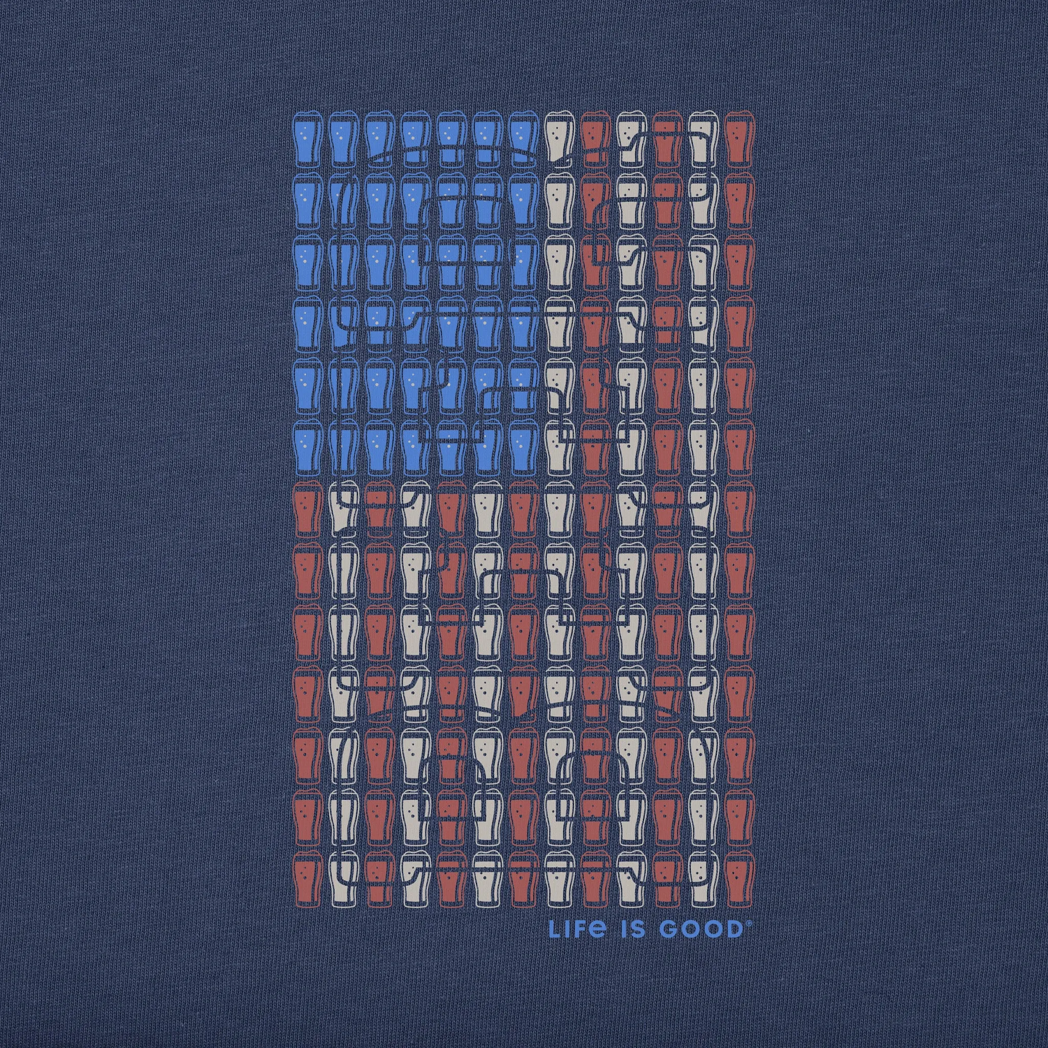 Men's Flag of Pints Short Sleeve Tee Life is Good