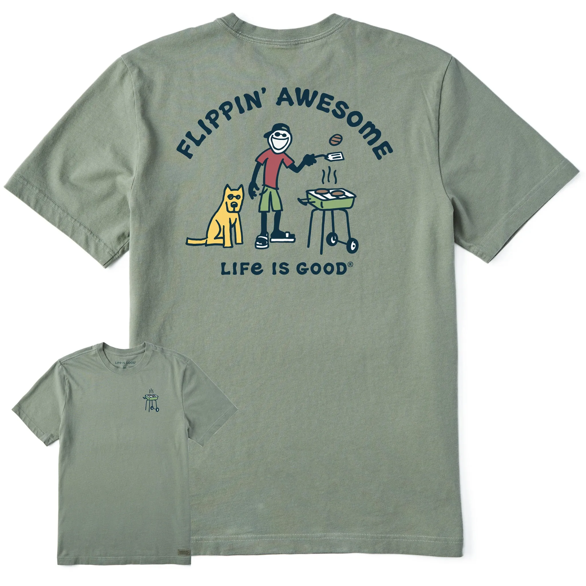 Men's Flippin' Awesome Short Sleeve Crusher Tee Life is Good
