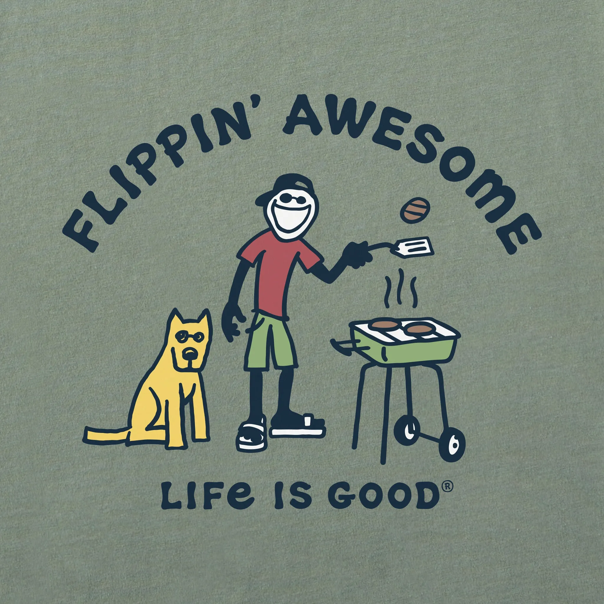 Men's Flippin' Awesome Short Sleeve Crusher Tee Life is Good