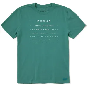 Men's Focus Your Energy Eye Chart Short Sleeve Crusher Tee Life is Good