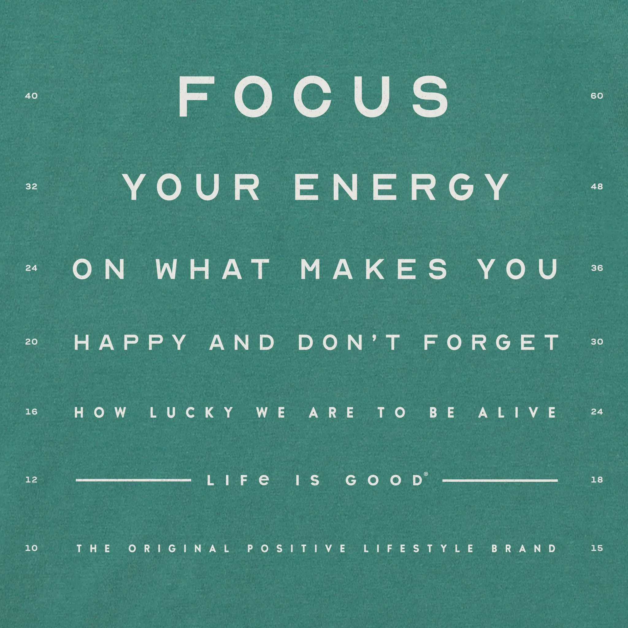 Men's Focus Your Energy Eye Chart Short Sleeve Crusher Tee Life is Good