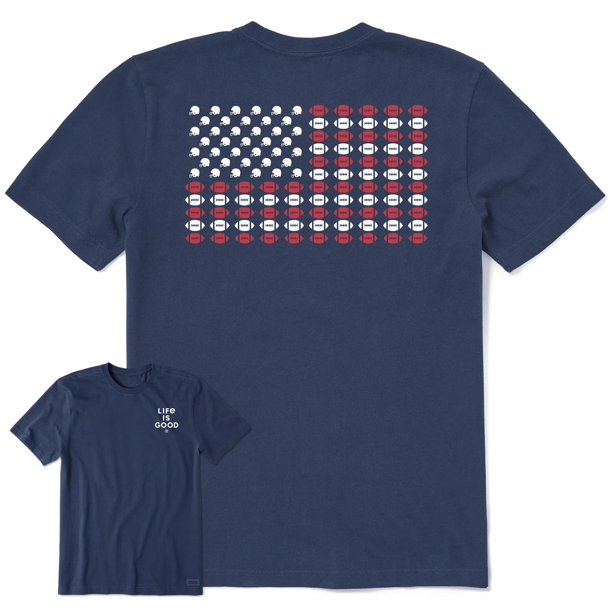 Men's Football Icon Flag Short Sleeve Tee Life is Good