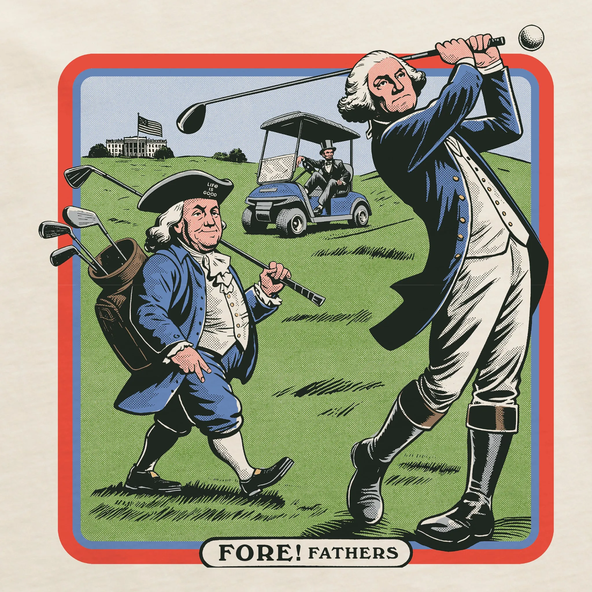 Men's Fore! Fathers Short Sleeve Crusher Tee Life is Good