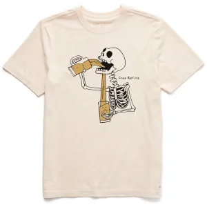 Men's Free Refills Skeleton Short Sleeve Crusher Tee Life is Good