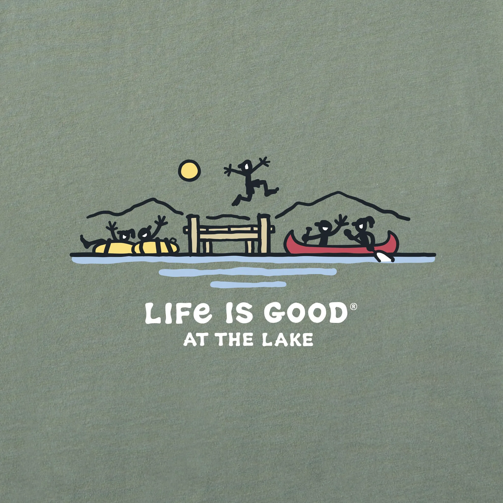 Men's Fun at the Lake Short Sleeve Crusher Tee Life is Good