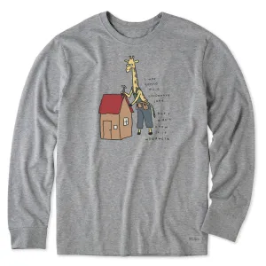 Men's Giraffe Woodwork Long Sleeve Crusher Tee Life is Good