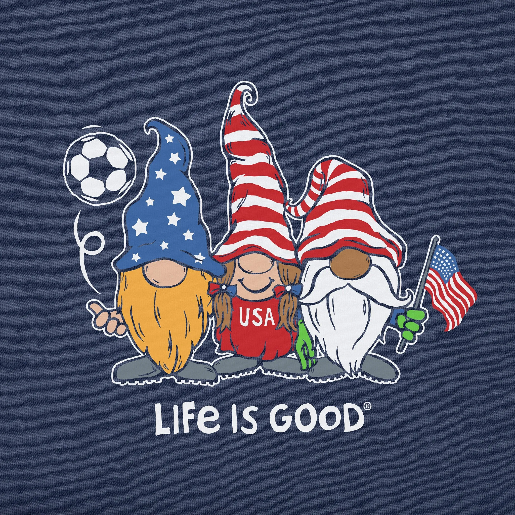 Men's Gnomes Soccer Short Sleeve Tee Life is Good