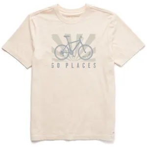 Men's Go Places Bike Short Sleeve Crusher Tee Life is Good