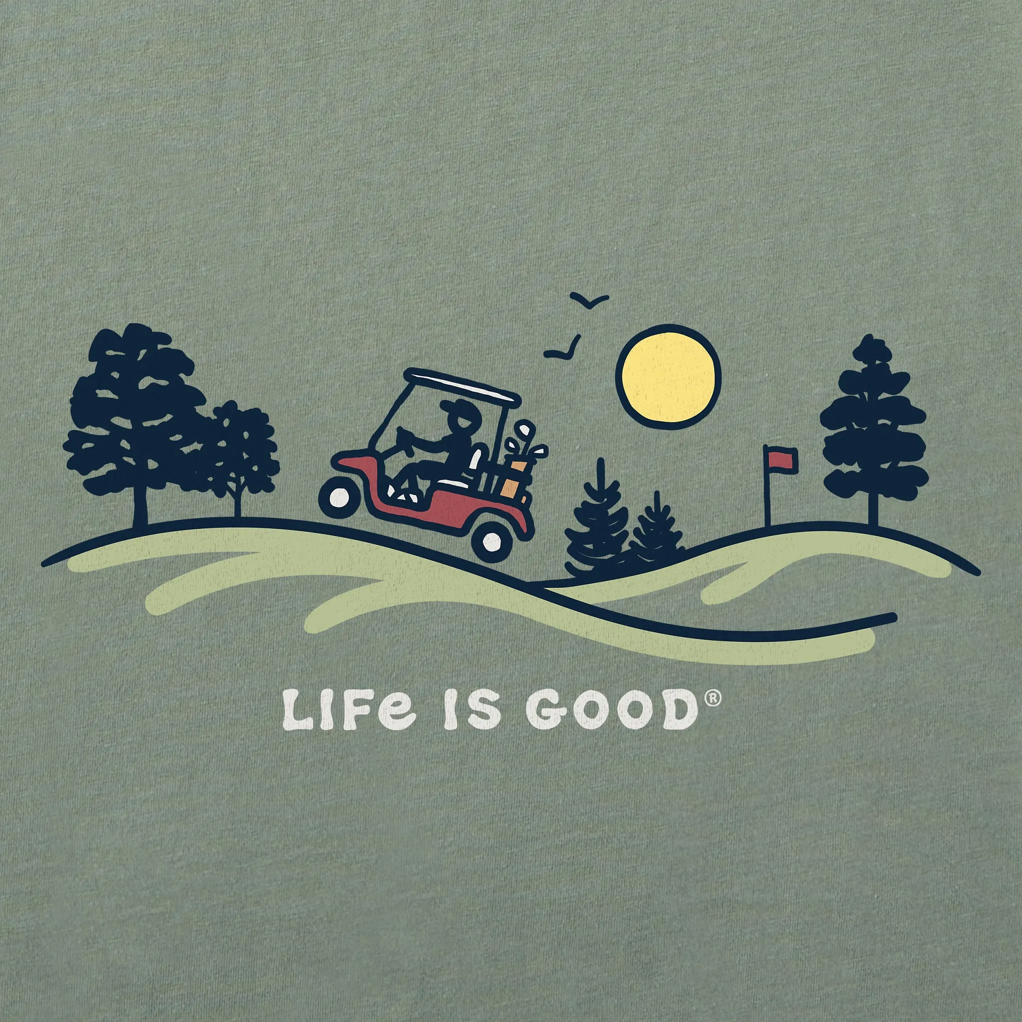 Men's Golf Cart Vista Short Sleeve Crusher Tee Life is Good