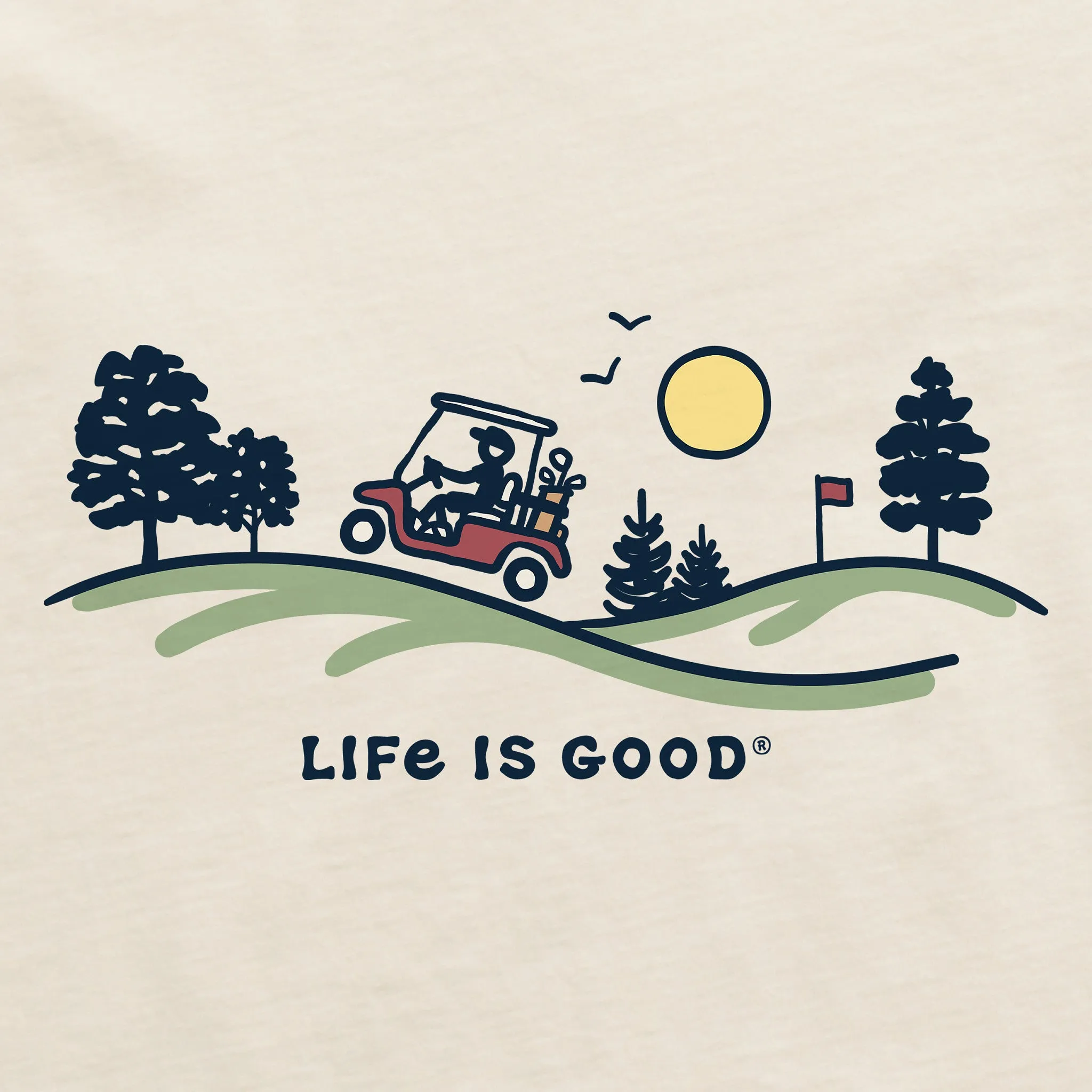 Men's Golf Cart Vista Short Sleeve Crusher Tee Life is Good