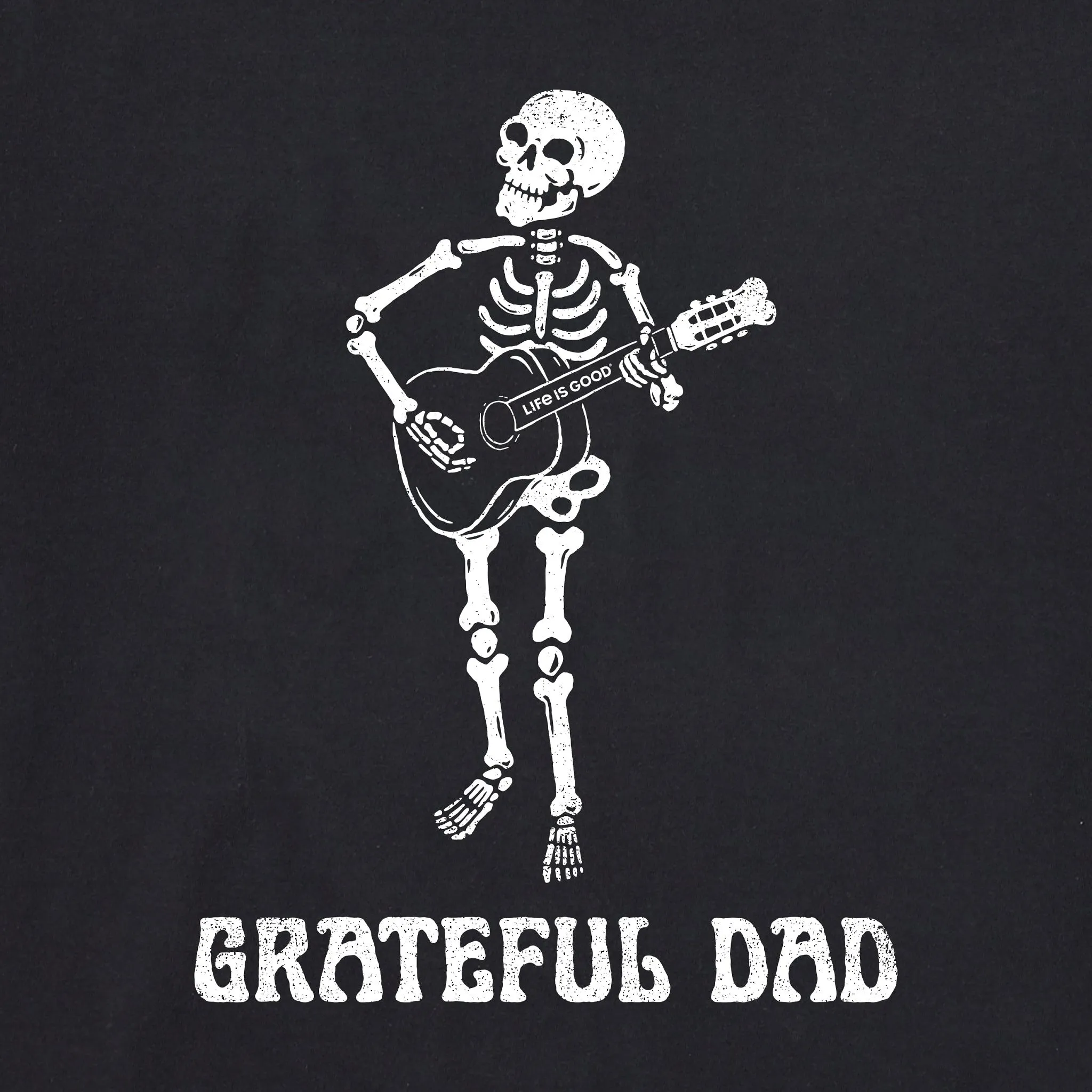 Men's Grateful Dad Guitar Short Sleeve Crusher Tee Life is Good