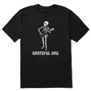 Men's Grateful Dad Guitar Short Sleeve Crusher Tee Life is Good