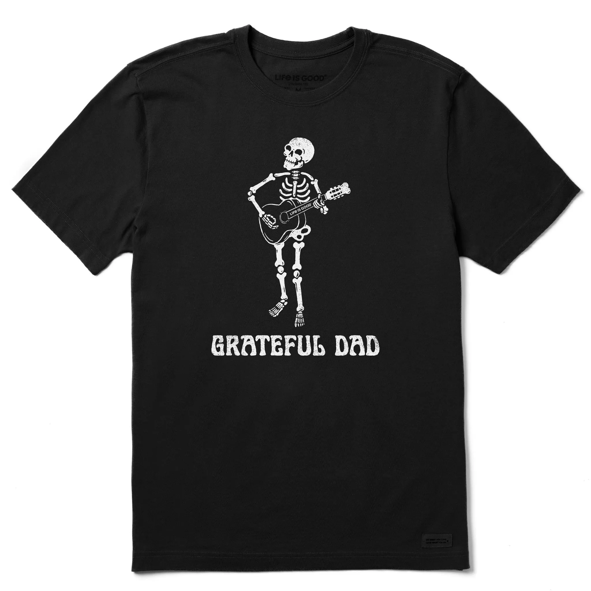 Men's Grateful Dad Guitar Short Sleeve Crusher Tee Life is Good
