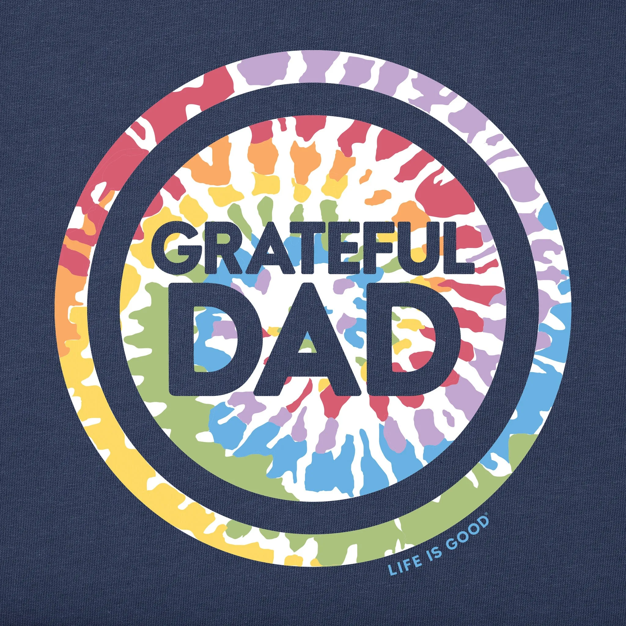 Men's Grateful Dad Tie Dye Coin Short Sleeve Crusher Tee Life is Good