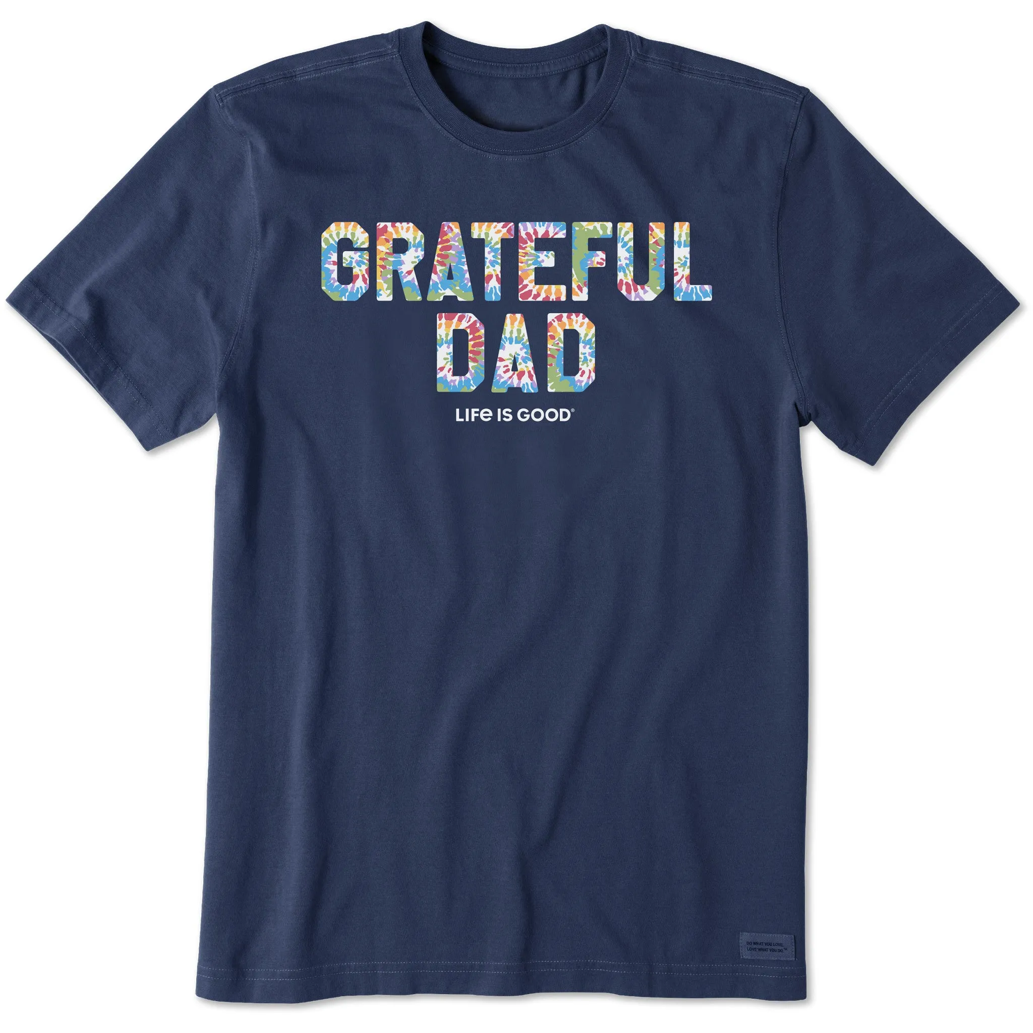 Men's Grateful Dad Tie Dye Short Sleeve Tee Life is Good
