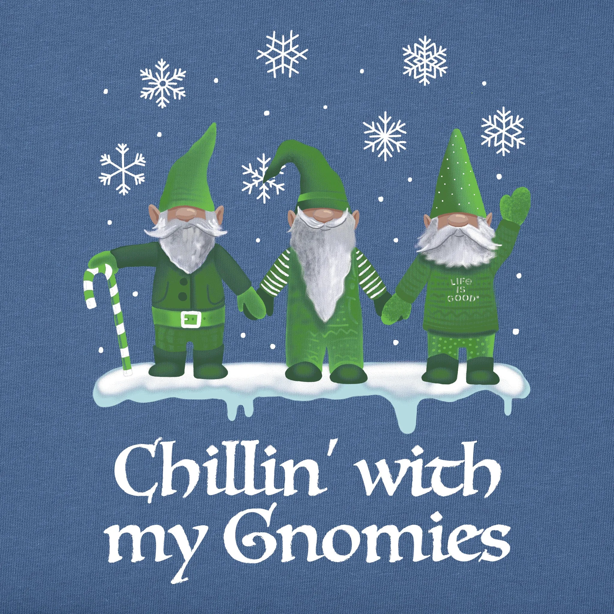 Men's Green Gnomes Long Sleeve Crusher Tee Life is Good