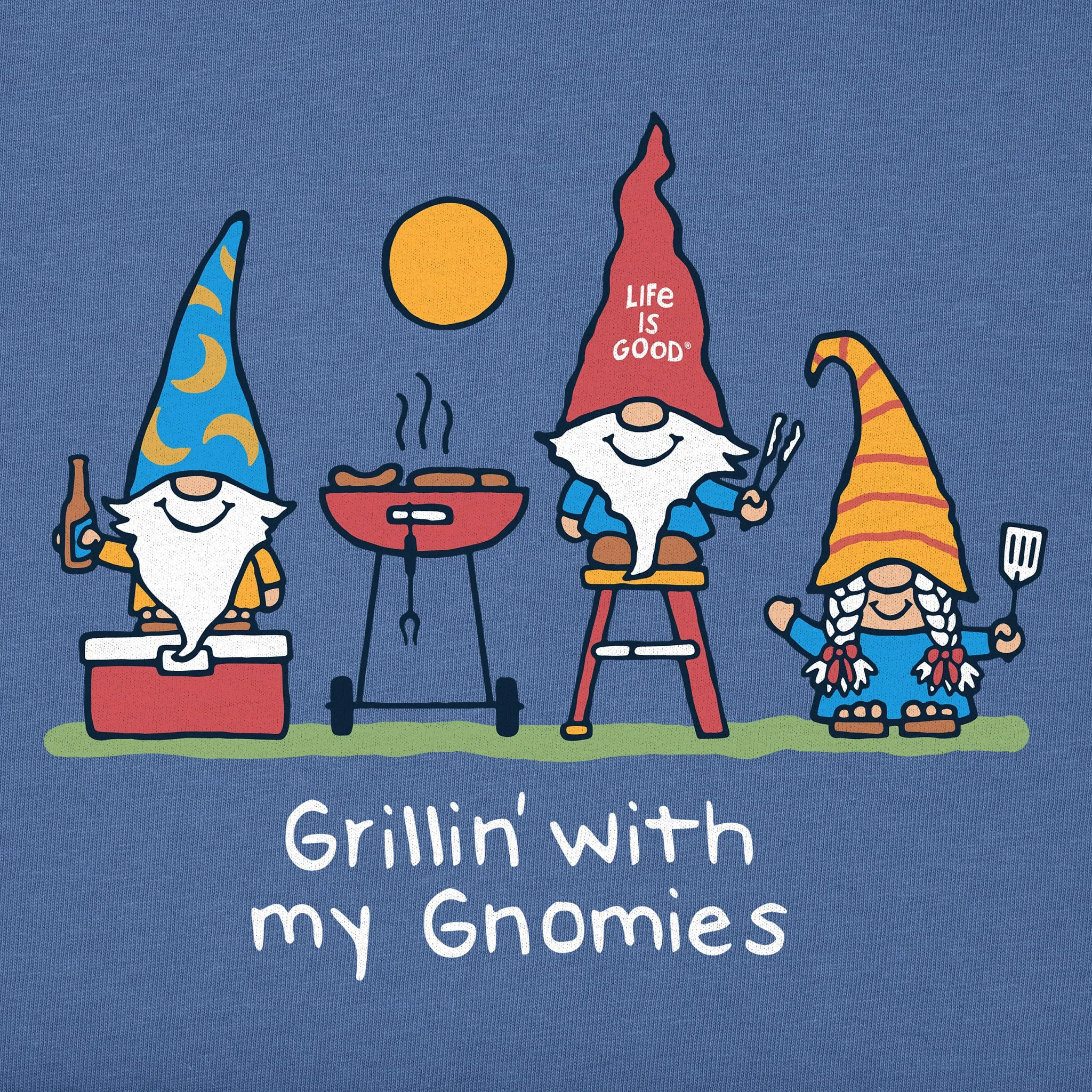 Men's Grillin' w My Gnomes Gnomes Short Sleeve Tee Life is Good