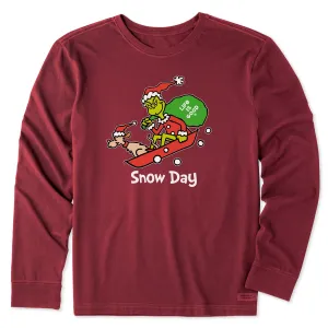 Men's Grinch and Max Snow Day Long Sleeve Crusher Tee Life is Good
