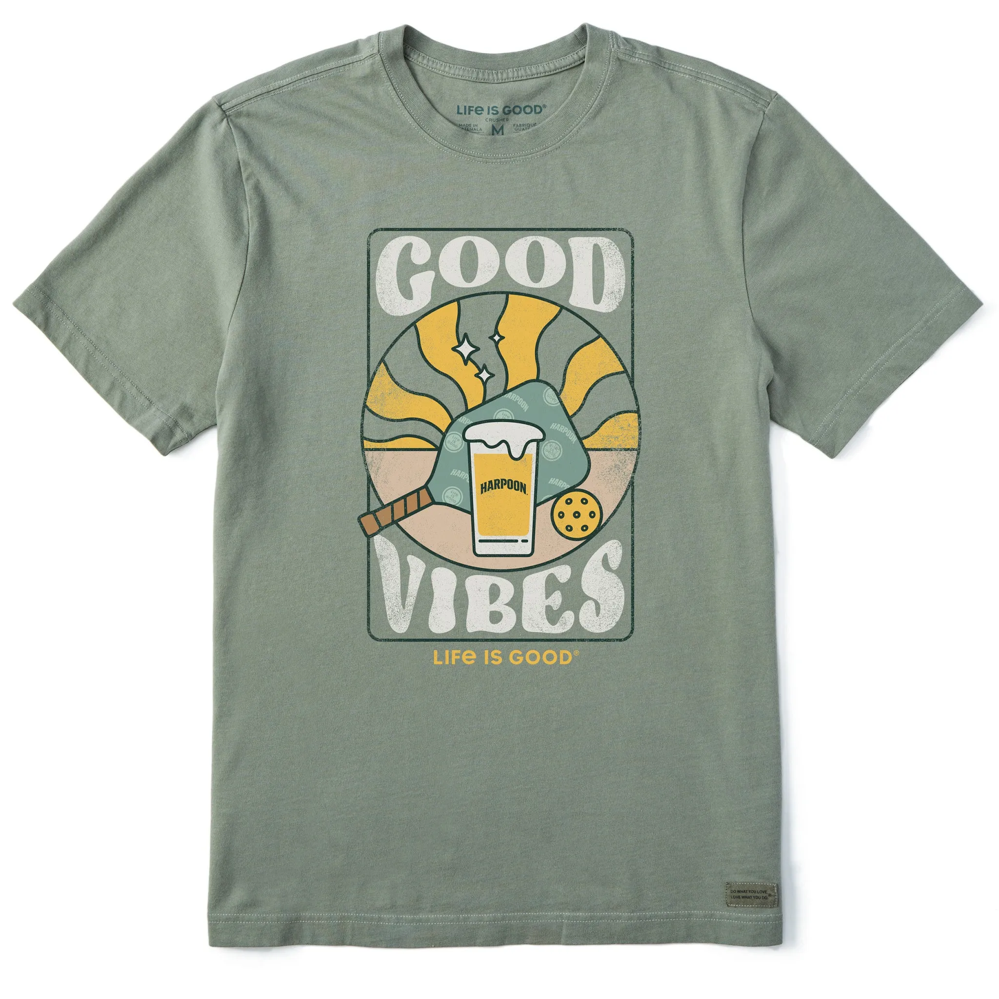 Men's Groovy Harpoon Good Vibes Short Sleeve Crusher Tee Life is Good
