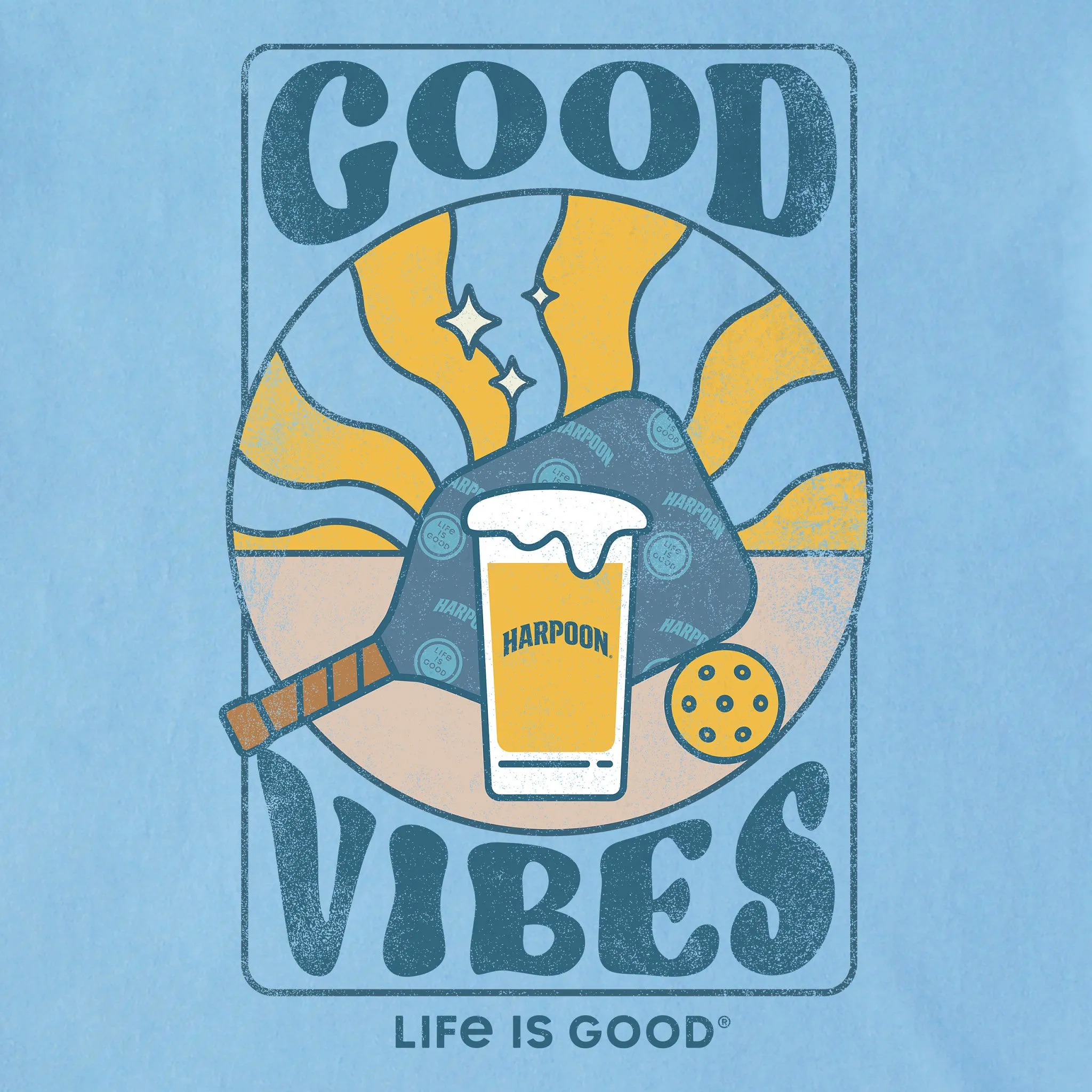 Men's Groovy Harpoon Good Vibes Short Sleeve Crusher Tee Life is Good