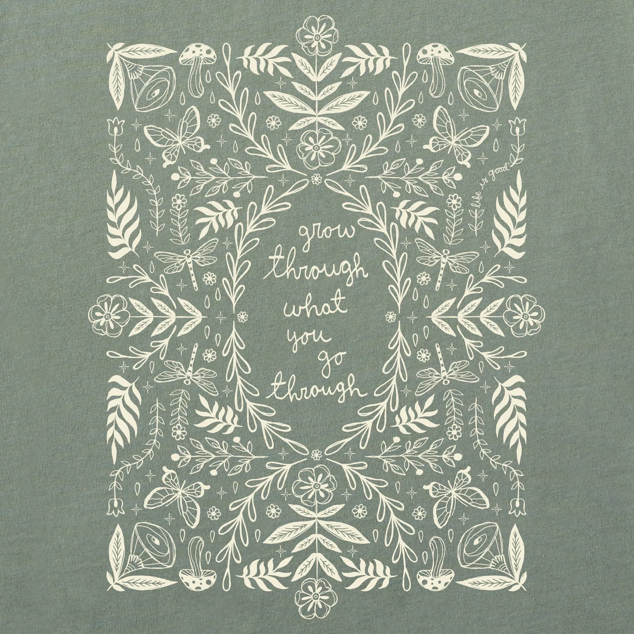 Men's Grow Through Vines & Flowers Short Sleeve Tee Life is Good