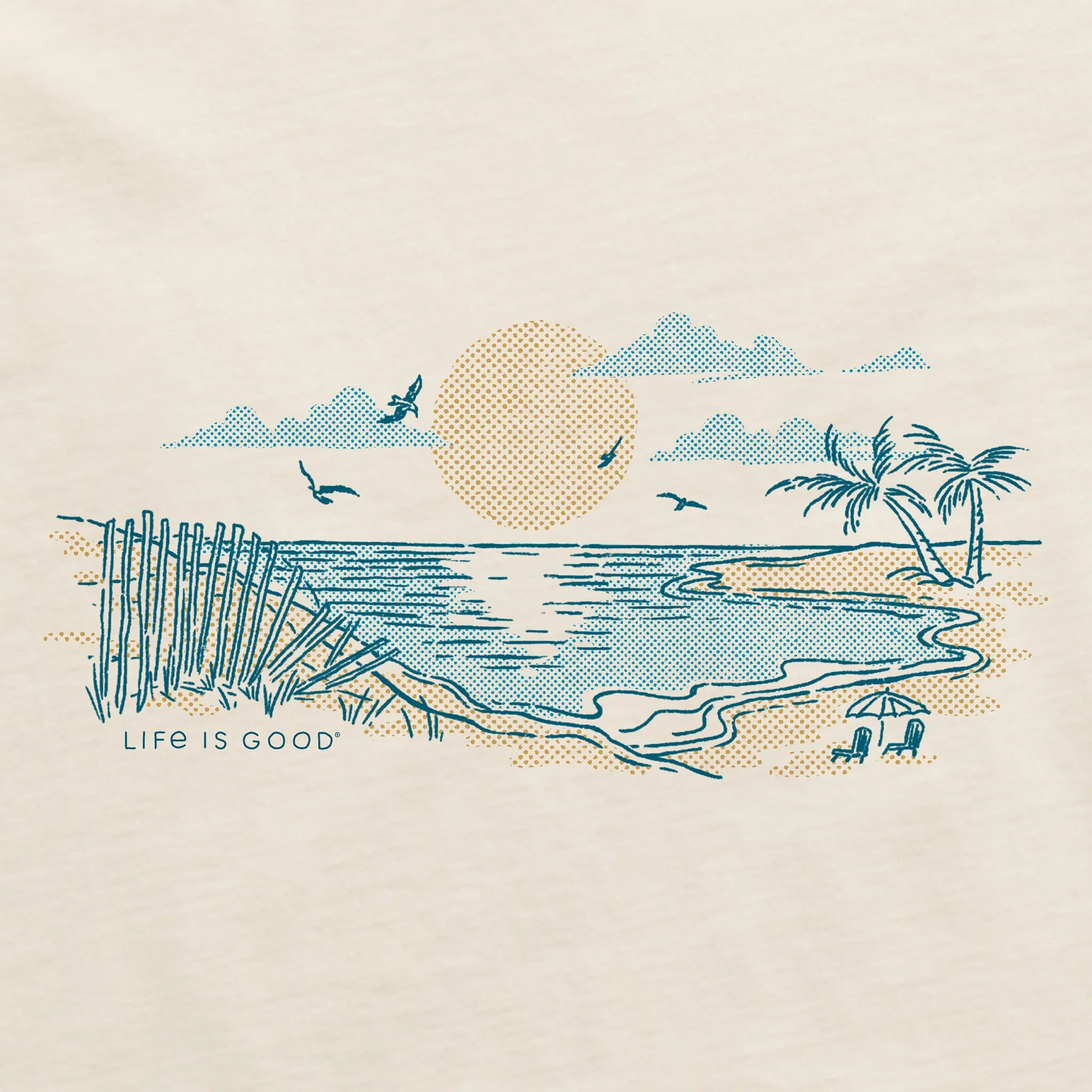 Men's Halftone Beach Vibes Short Sleeve Tee Life is Good