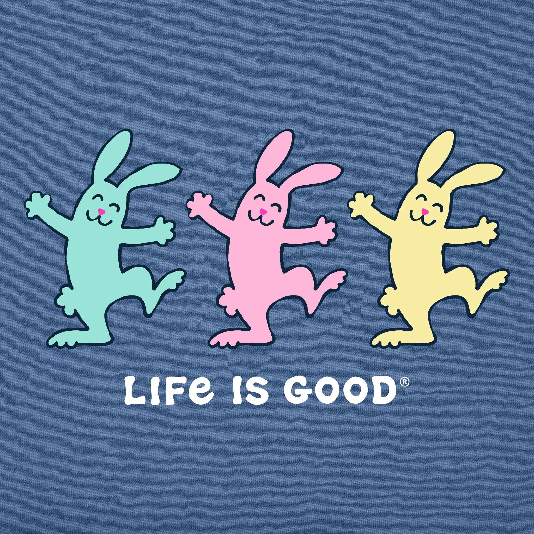 Men's Happy Bunnies Short Sleeve Crusher Tee Life is Good
