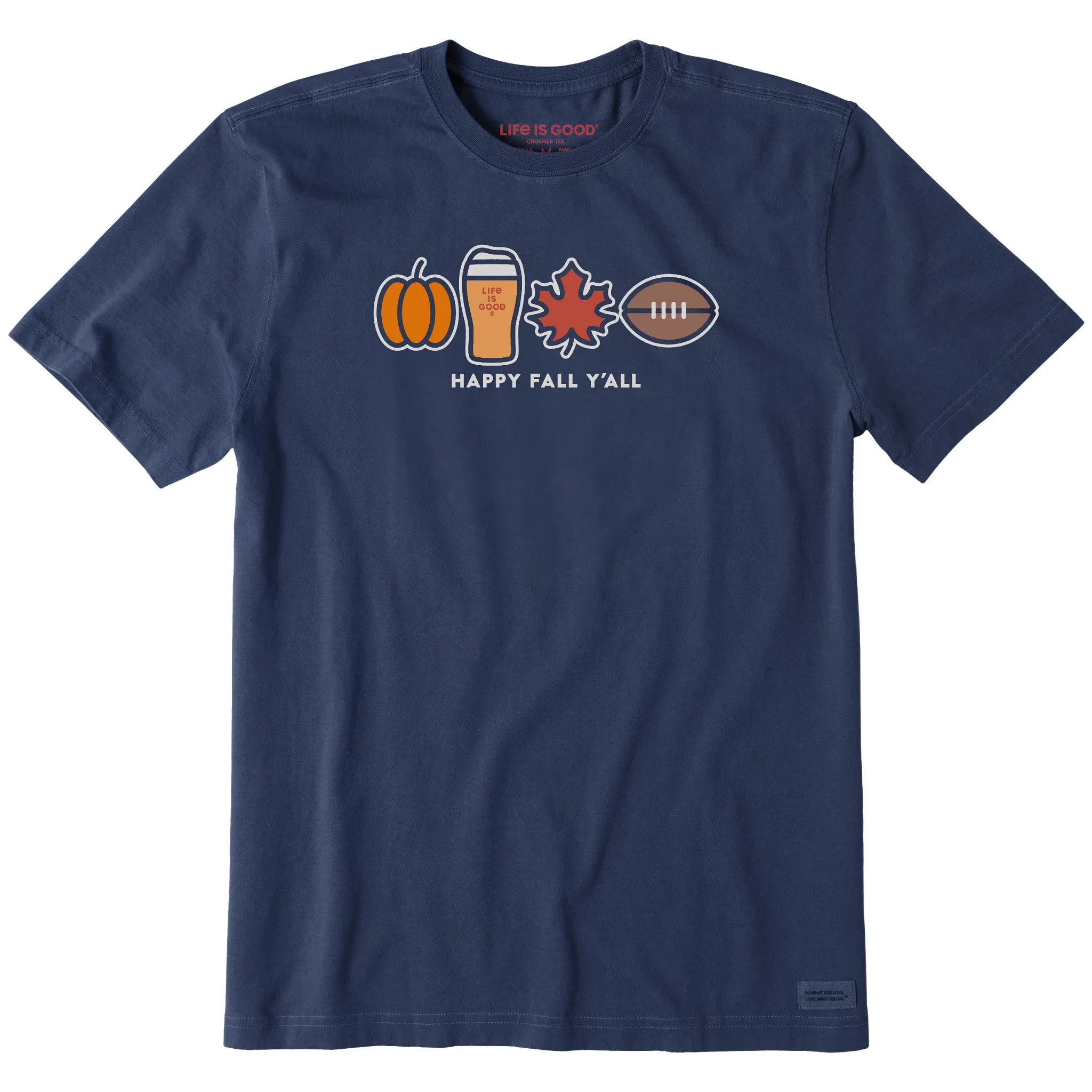 Men's Happy Fall Icons Short Sleeve Crusher Tee Life is Good