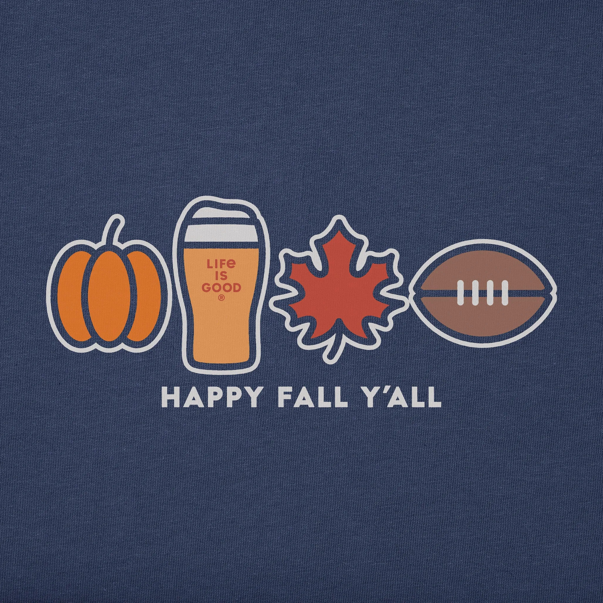 Men's Happy Fall Icons Short Sleeve Crusher Tee Life is Good