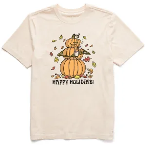 Men's Happy Holidays Pumpkinman Short Sleeve Crusher Tee Life is Good
