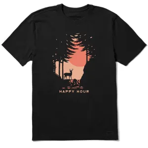Men's Happy Hour Deer Sunset Short Sleeve Crusher Tee Life is Good