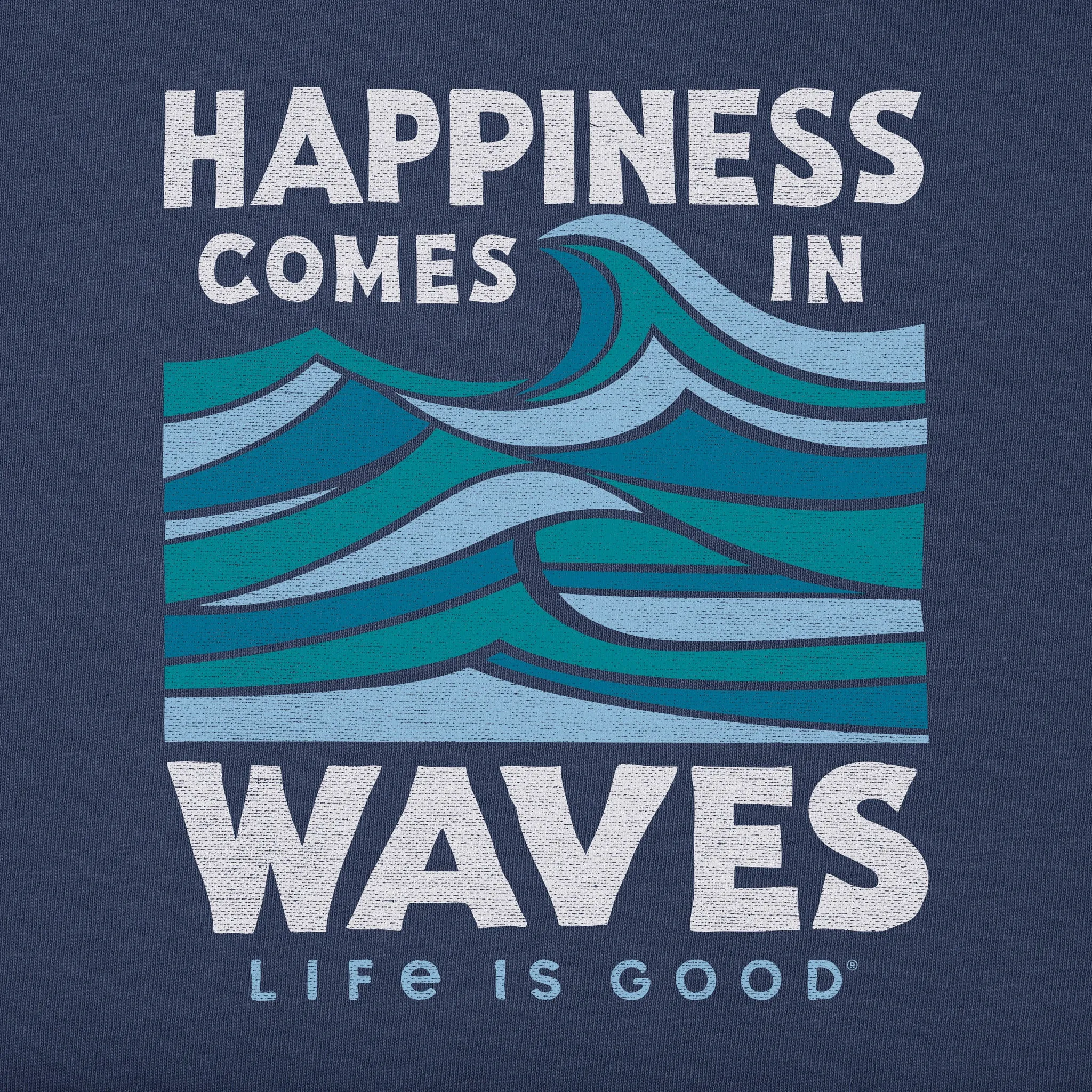 Men's Happy Waves Blockprint Short Sleeve Tee Life is Good