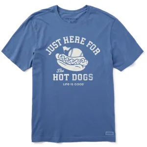 Men's Here for the Hot Dogs Baseball Short Sleeve Crusher Tee Life is Good