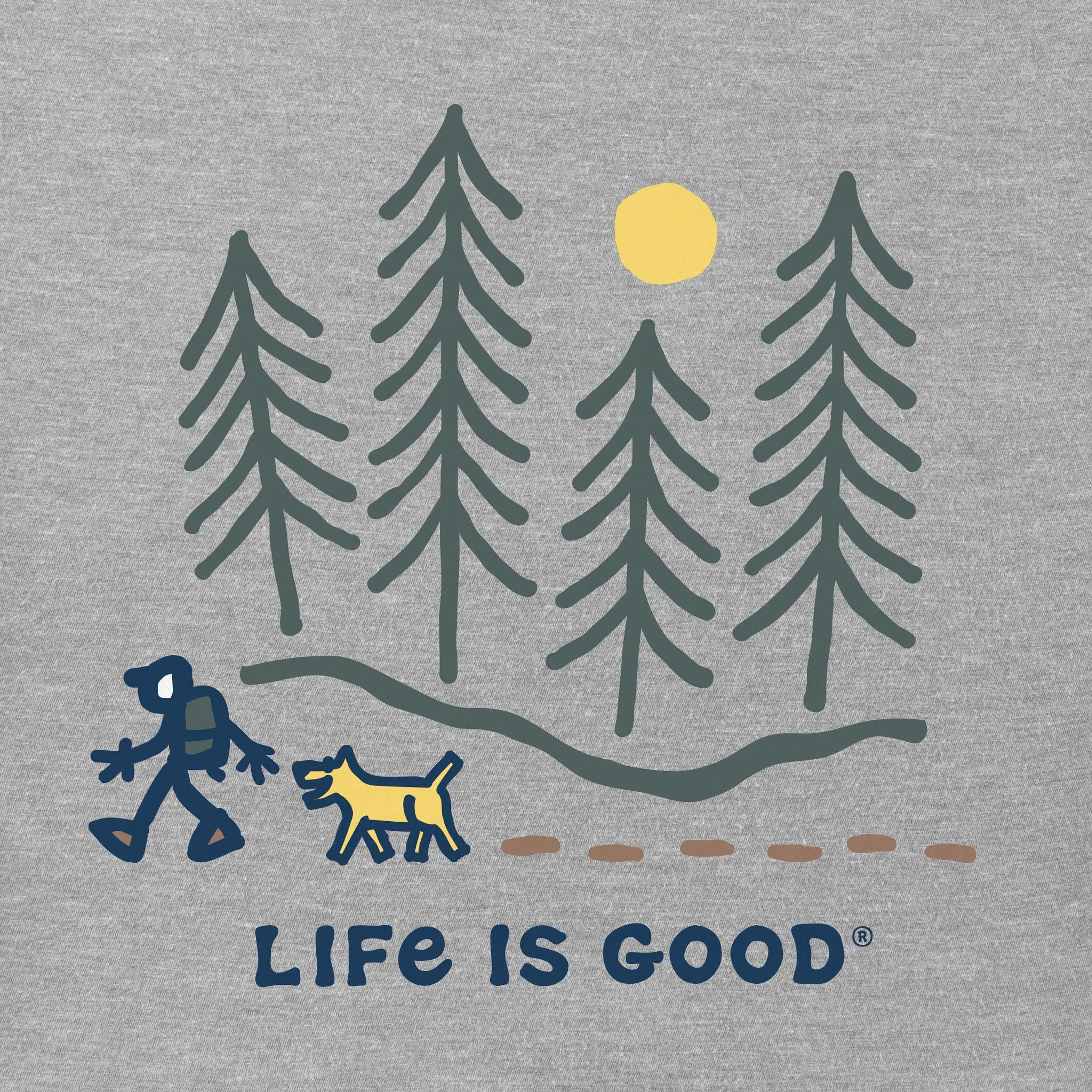 Men's Hiking through the Woods Long Sleeve Tee Life is Good