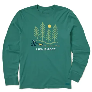 Men's Hiking through the Woods Long Sleeve Tee Life is Good