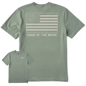 Men's Home of the Brave Flag Short Sleeve Tee Life is Good