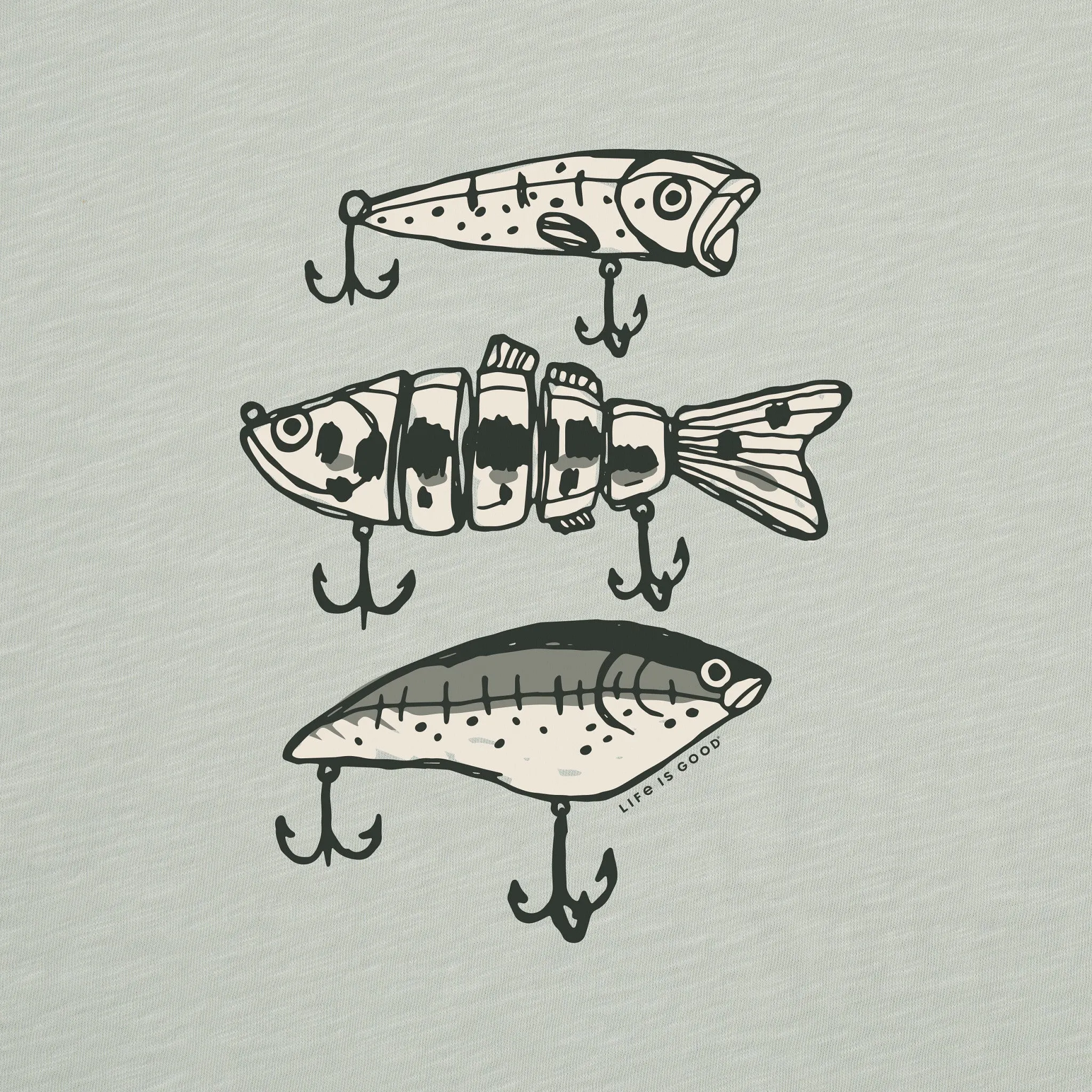 Men's Hooks and Tackle Textured Slub Tee Life is Good