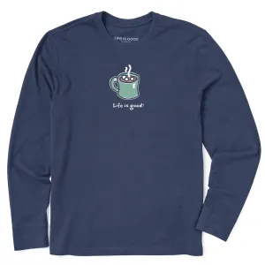 Men's Hot Cocoa Mug Long Sleeve Crusher Tee Life is Good