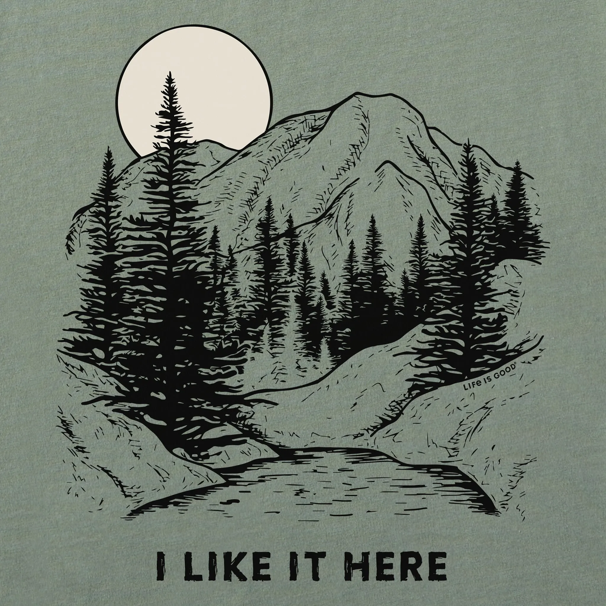 Men's I Like it Here Take it Outside Mountains Short Sleeve Tee Life is Good