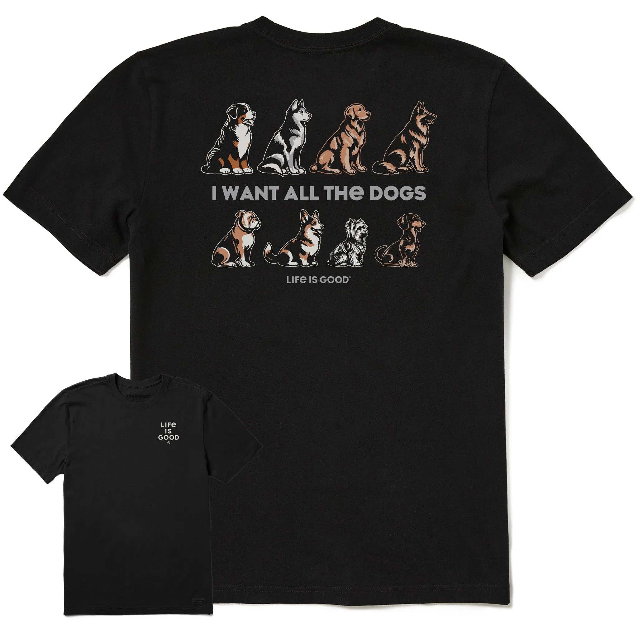 Men's I Want All the Dogs Short Sleeve Tee Life is Good