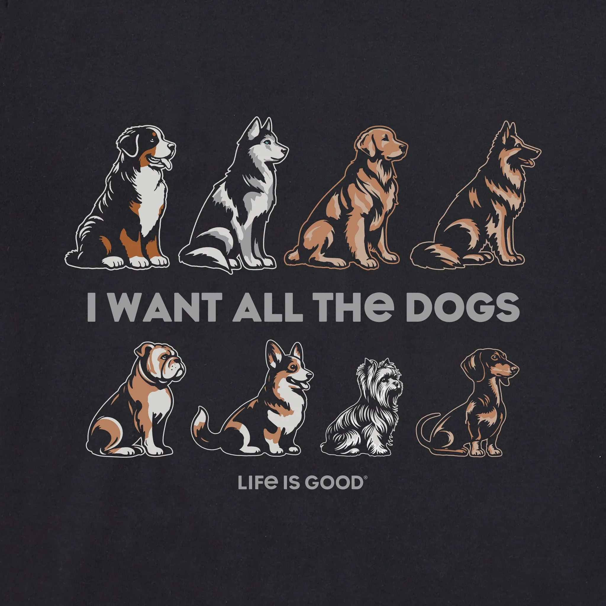 Men's I Want All the Dogs Short Sleeve Tee Life is Good