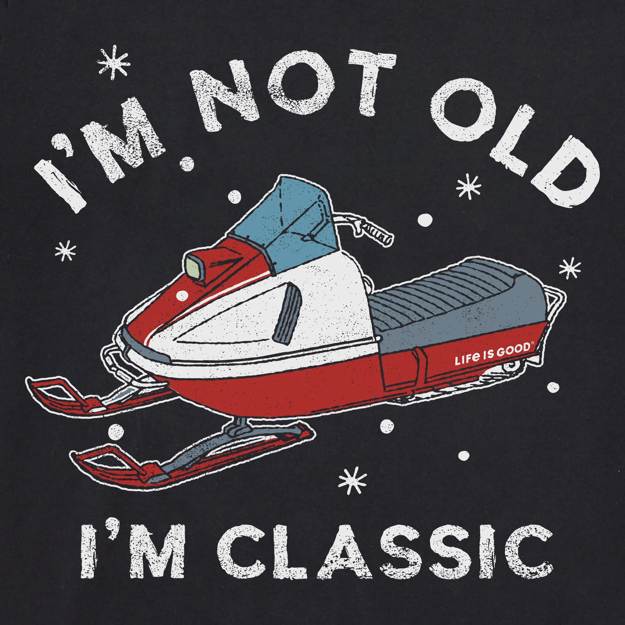 Men's I'm Classic Snowmobile Long Sleeve Crusher Tee Life is Good