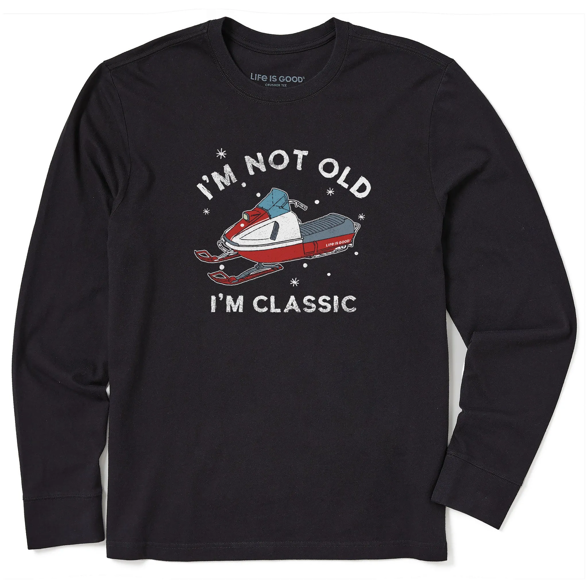 Men's I'm Classic Snowmobile Long Sleeve Crusher Tee Life is Good