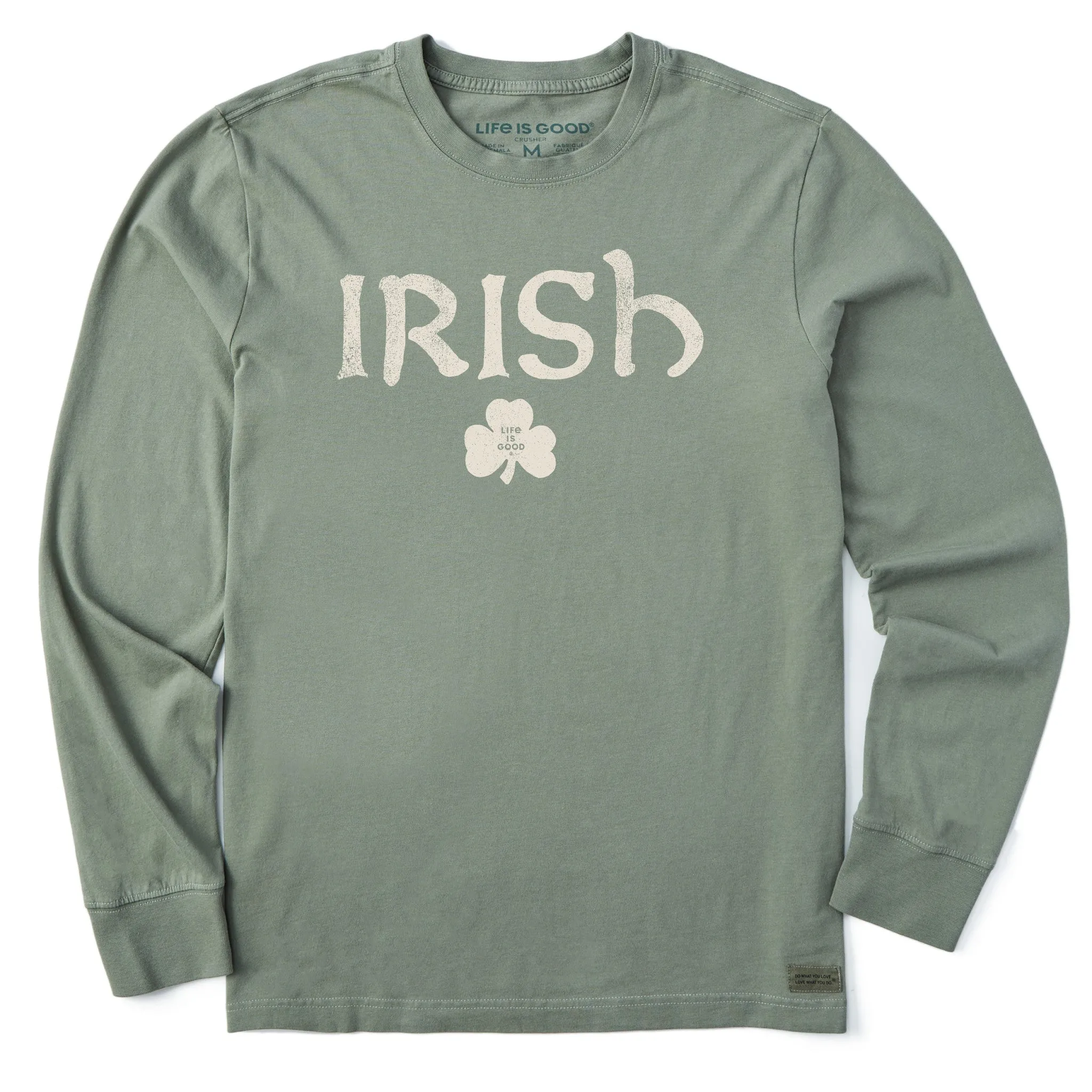 Men's Irish Clover 2 Long Sleeve Crusher Tee Life is Good