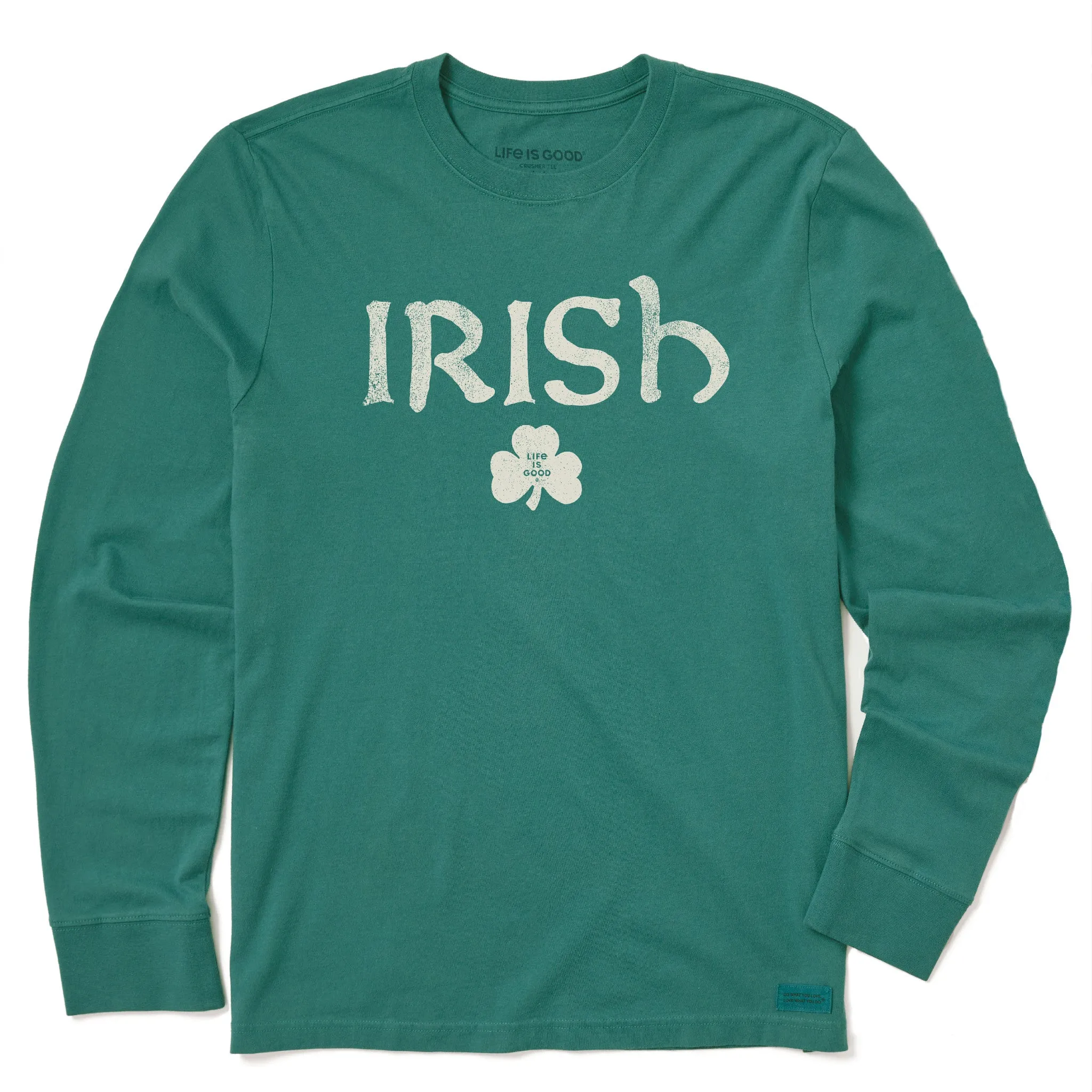 Men's Irish Clover 2 Long Sleeve Crusher Tee Life is Good