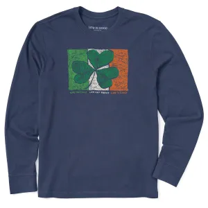 Men's Irish Flag Clover Long Sleeve Crusher Tee Life is Good