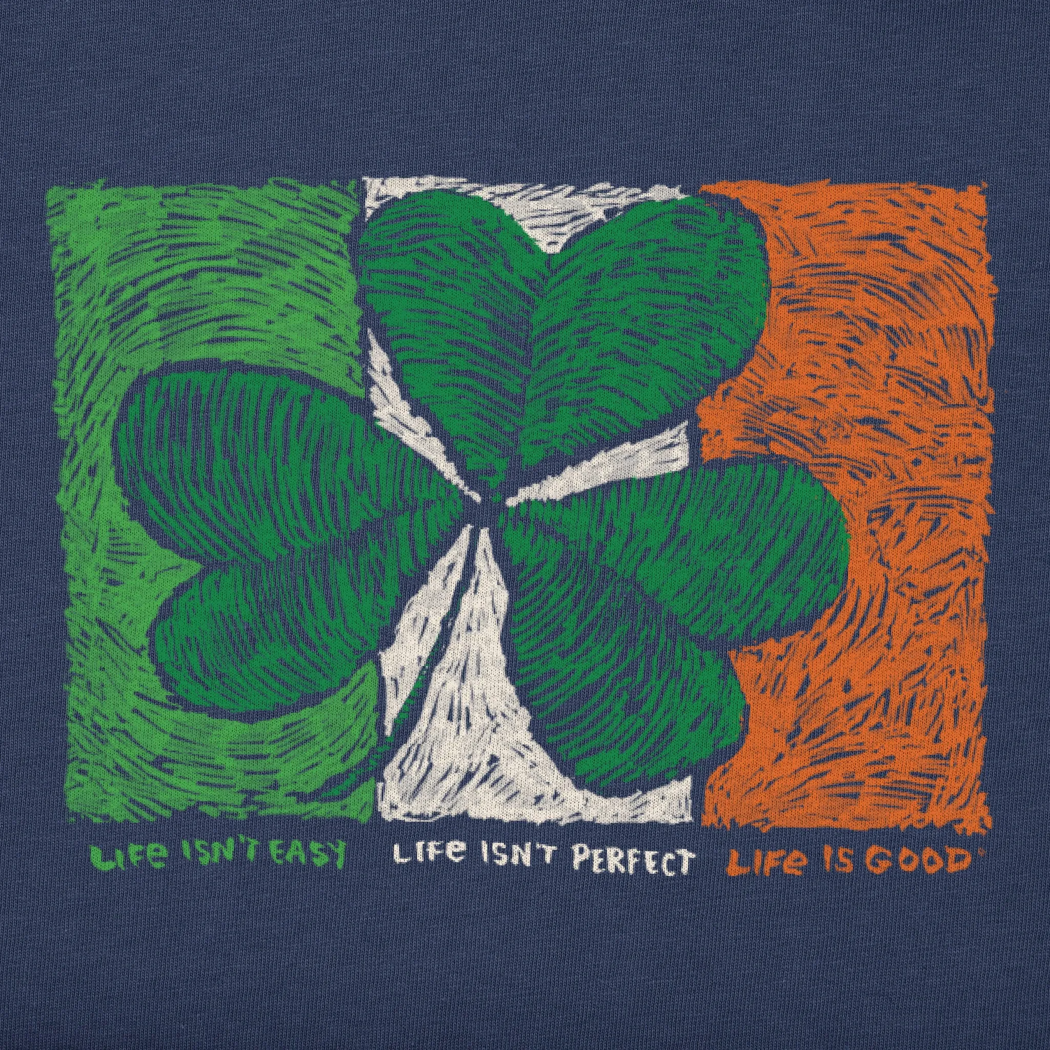 Men's Irish Flag Clover Long Sleeve Crusher Tee Life is Good