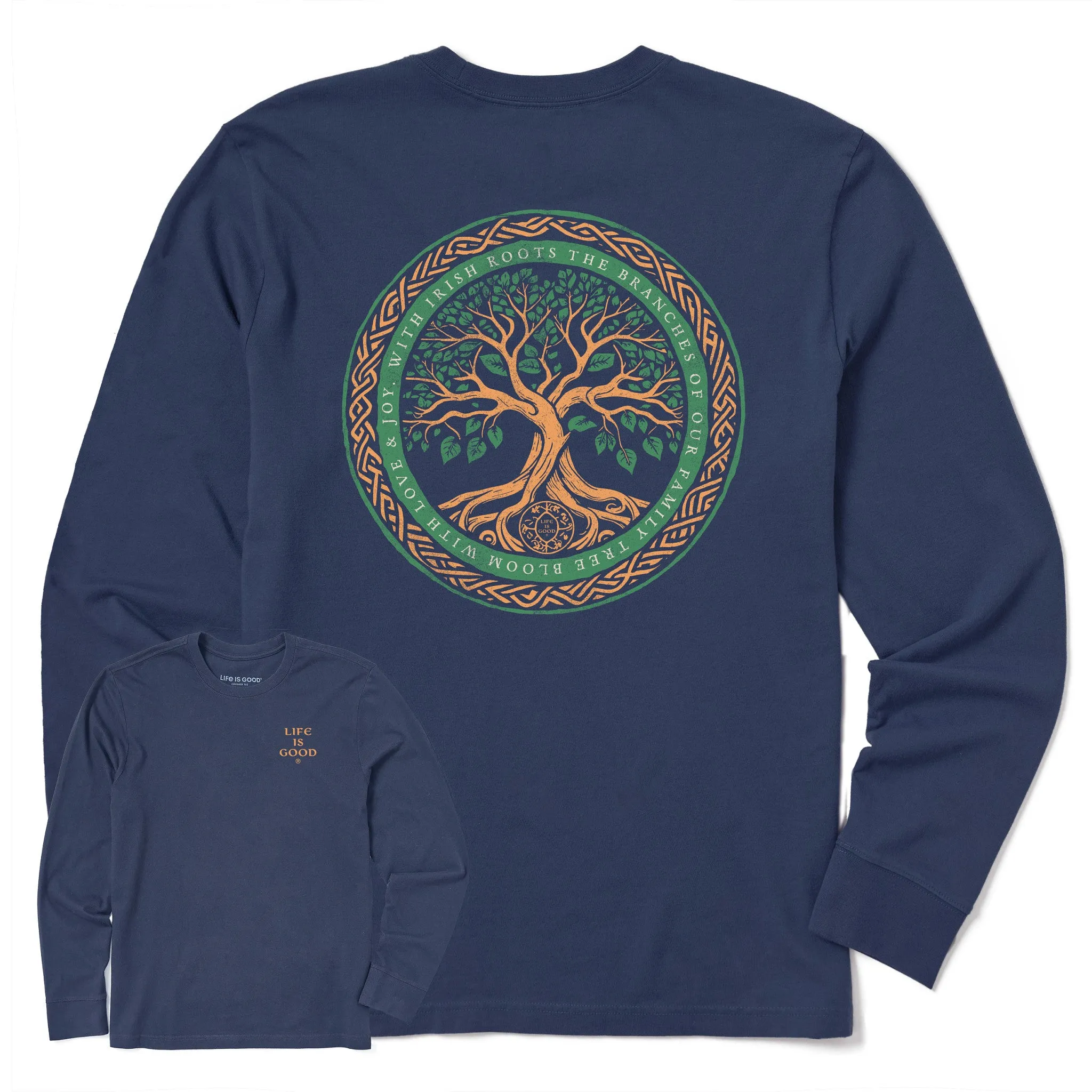Men's Irish Roots Bloom Tree Long Sleeve Crusher Tee Life is Good